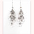 Labradorite chain loop earrings in silver with rhodium plated sterling silver and French hooks