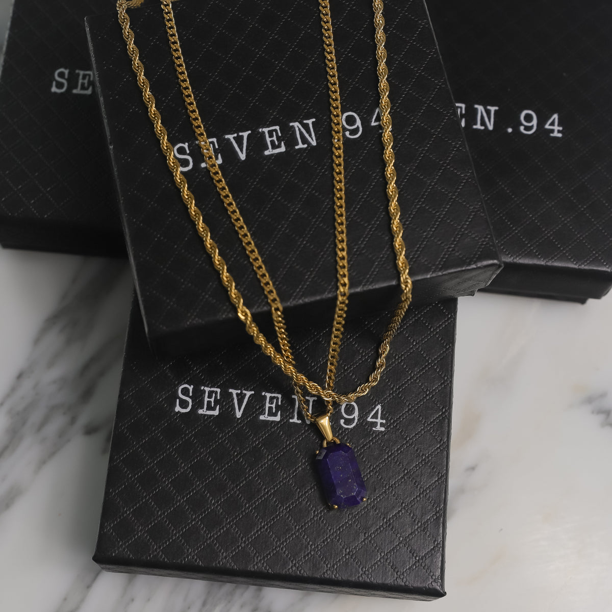Lapis Lazuli Stone Necklace Set