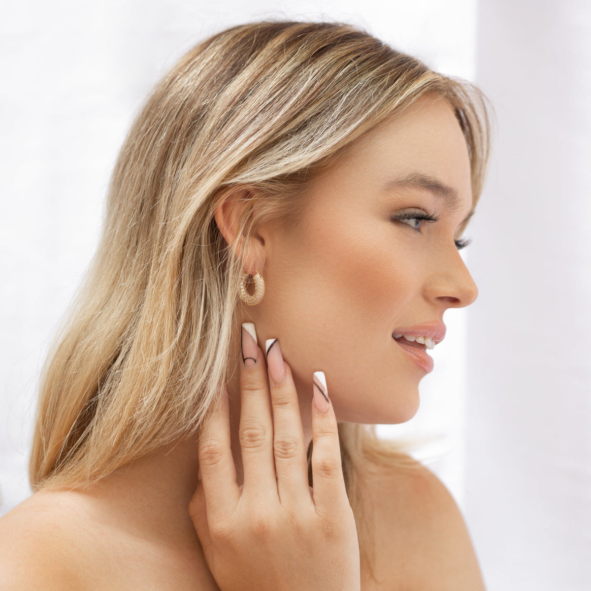 Large Pave Hoops