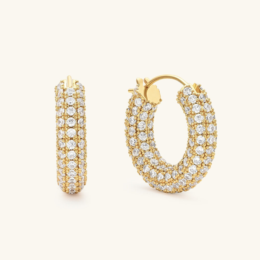 Large Pave Hoops