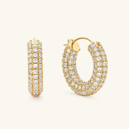 Large Pave Hoops
