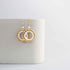 Pearl Mini Halo Earrings with freshwater pearls and 14k gold plated sterling silver French hooks, 1.5" long, gift boxed and made in NYC