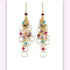 Colorful Rainbow Chain Loop Earrings with garnet, quartz, peridot, amethyst, ruby, apatite, tourmaline, and blue quartz gemstones on 14k gold plated sterling silver