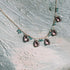 Rhodolite garnet and aquamarine sparkler necklace with 14k gold plated chain, adjustable length, handmade in USA
