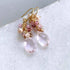 Rose Pink Bala Earrings with pale pink quartz stone and 14k gold plated sterling silver French hooks