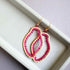 Ruby Red Quartz Freestyle earrings with unique shapes and 14k gold plated sterling silver French hooks