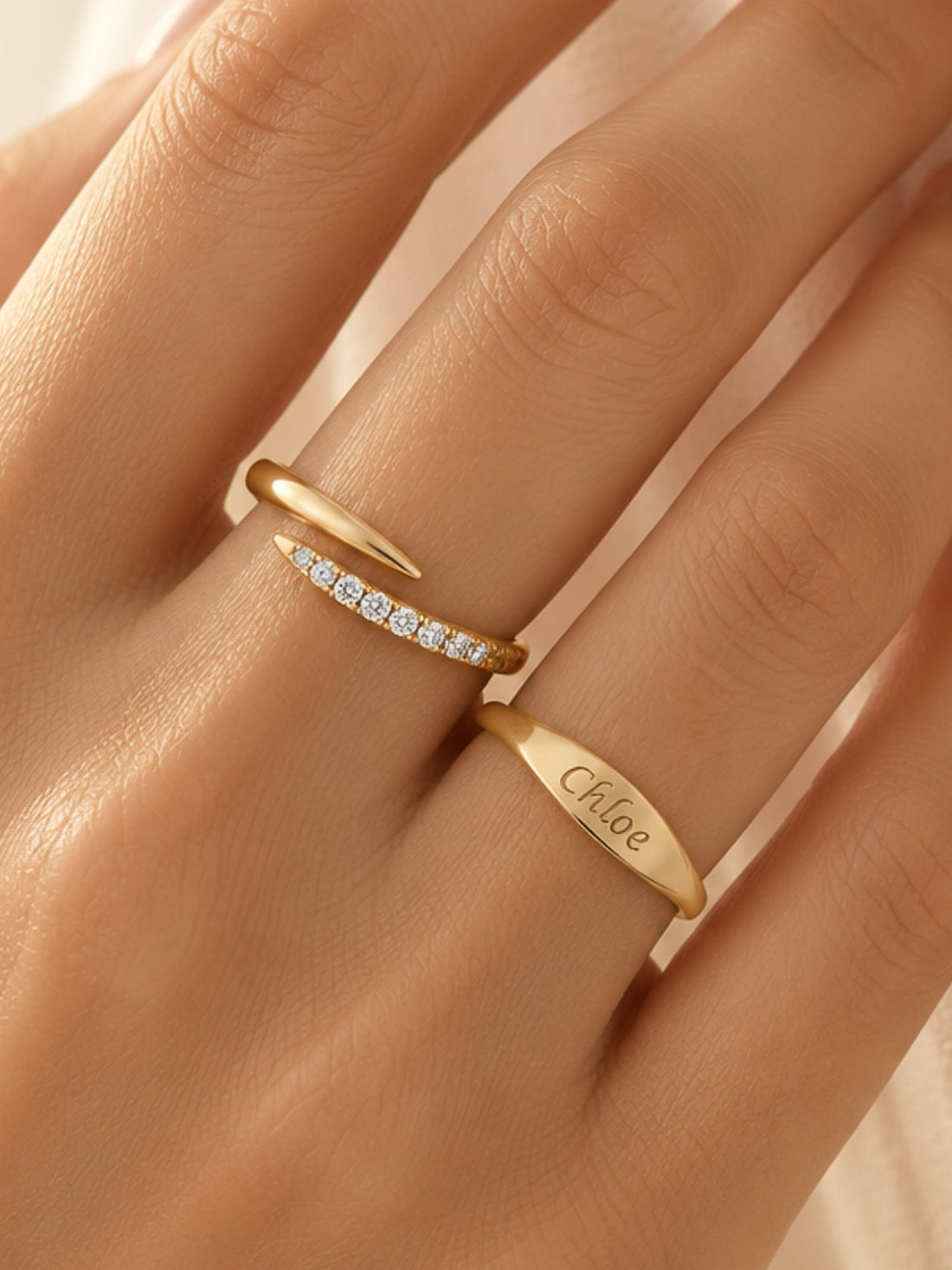 Gold Filled Pave Spiral Ring