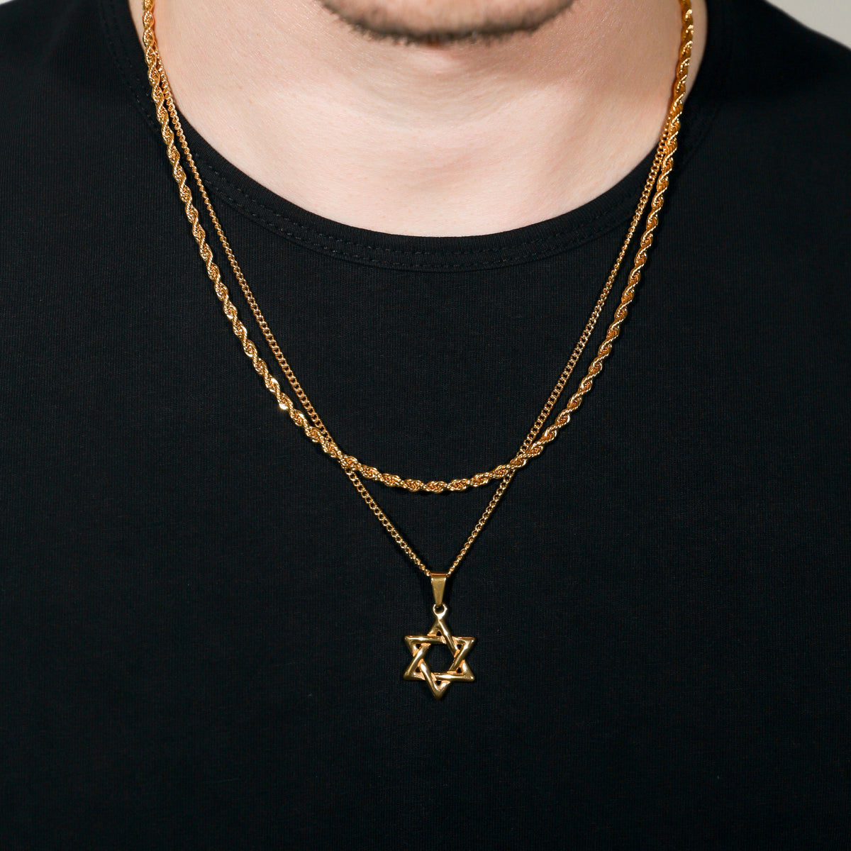 Star of David Pendant Set