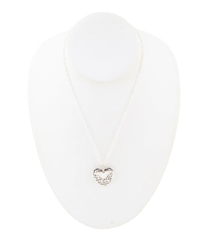 Sterling Silver Engraved Heart Pendant Neckalce