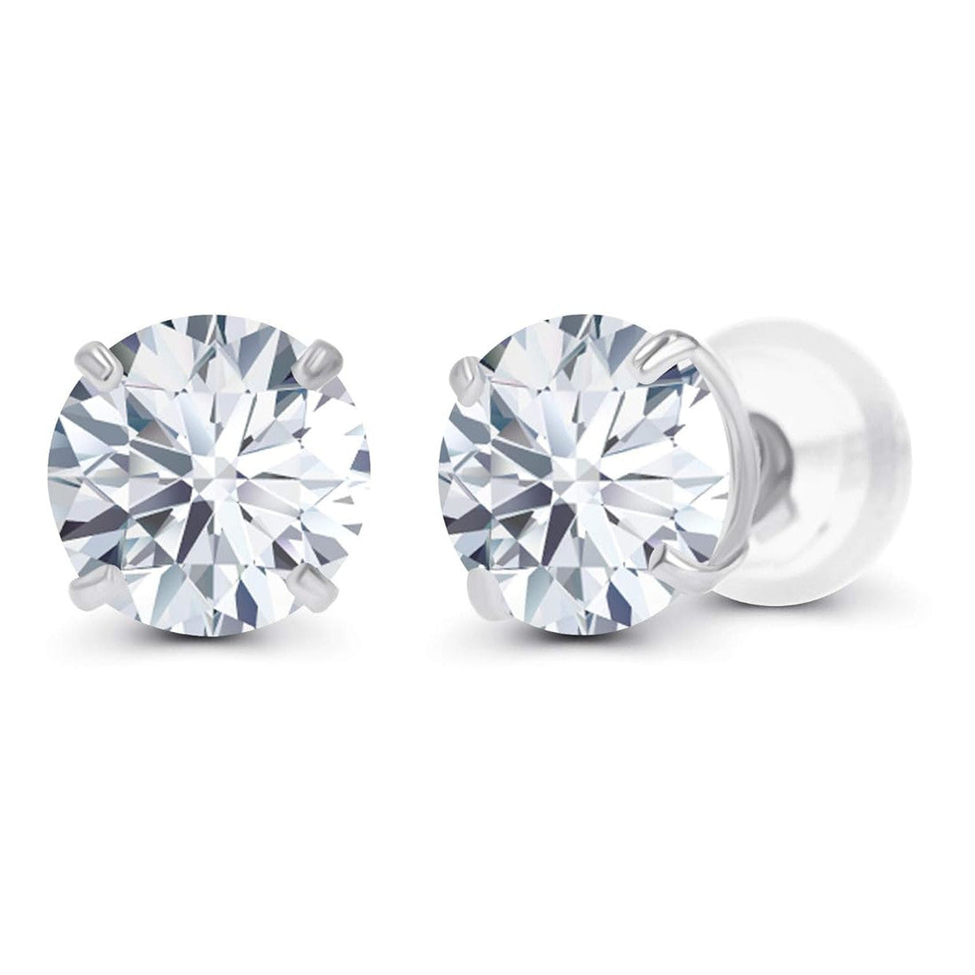 3.00 CTW AGI Certified Lab-Grown Diamond Stud Earrings in 14K Gold – E/VS