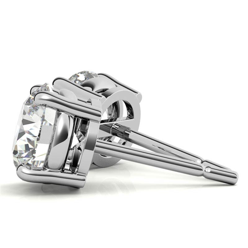 0.50 CTW Lab Grown Diamond Studs Earrings - G/VS Clarity in 14k Gold Over Sterling