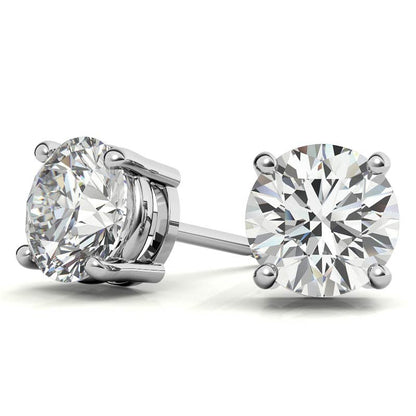 Lab-Grown Diamond Stud Earrings – G/VS Clarity – 14k White Gold Over Sterling Silver – 0.25 to 1.00 CTW